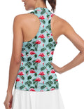 Womens Flamingo Sleeveless Golf Shirts (Racerback)