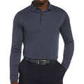 Callaway Mens Essential Long Sleeve Golf Polo Shirt With Swing Tech And Opti-Dri Technology Ventilated Fabric & Sun Protection (Sizes S-4Xl) Navy Chambray Heather Small